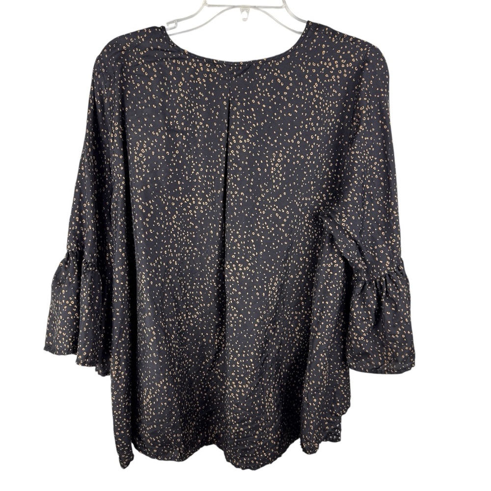 LaRoque Original Sz OS Black & Gold V Neck Tunic 100% Silk Luxury‎ - Picture 2 of 12